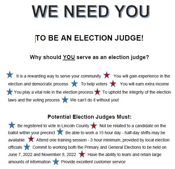 Election Judge Flyer 2022